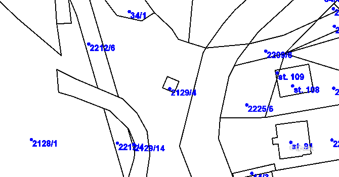 Parcela st. 2129/4 v KÚ Písařova Vesce, Katastrální mapa