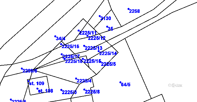 Parcela st. 2225/14 v KÚ Písařova Vesce, Katastrální mapa