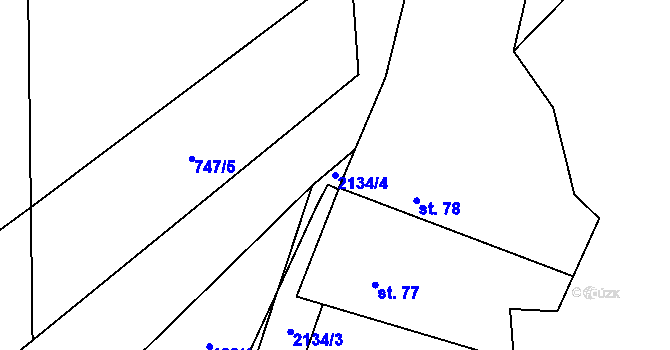 Parcela st. 2134/4 v KÚ Písařova Vesce, Katastrální mapa