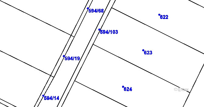 Parcela st. 141/2 v KÚ Lesná u Želetavy, Katastrální mapa