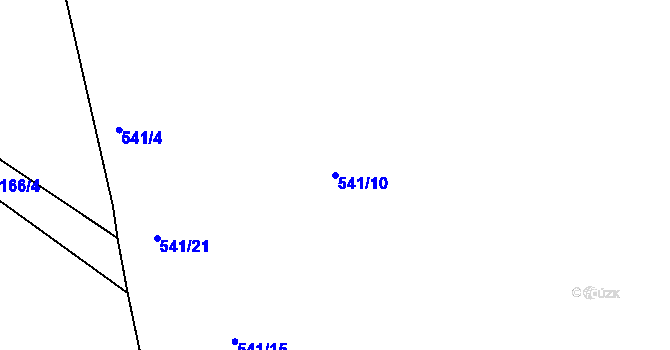Parcela st. 541/10 v KÚ Lesná u Želetavy, Katastrální mapa