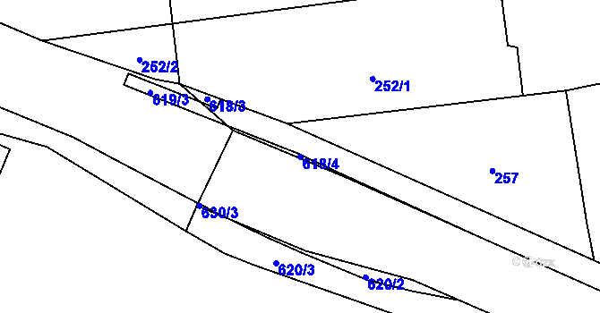 Parcela st. 618/4 v KÚ Lesná u Znojma, Katastrální mapa