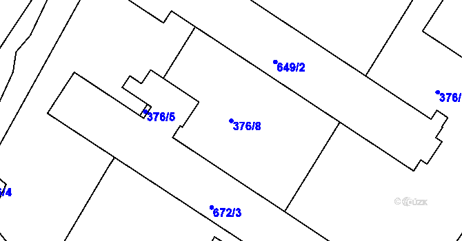 Parcela st. 376/8 v KÚ Lesná u Znojma, Katastrální mapa