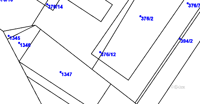Parcela st. 376/12 v KÚ Lesná u Znojma, Katastrální mapa