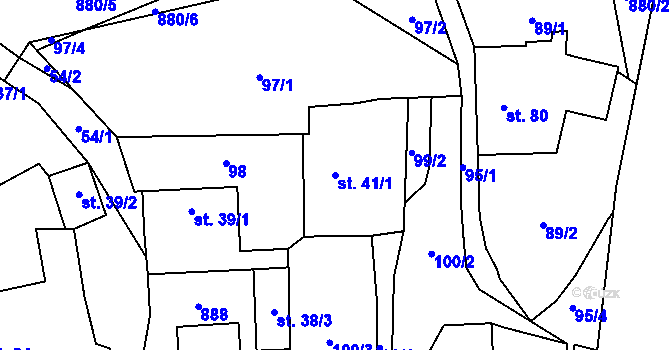 Parcela st. 41/1 v KÚ Lesní Albrechtice, Katastrální mapa