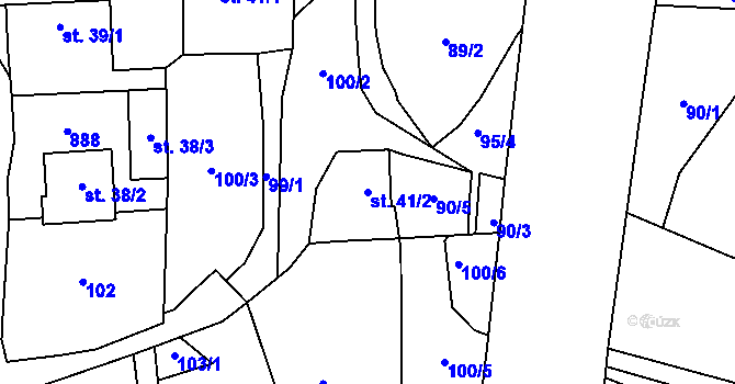 Parcela st. 41/2 v KÚ Lesní Albrechtice, Katastrální mapa