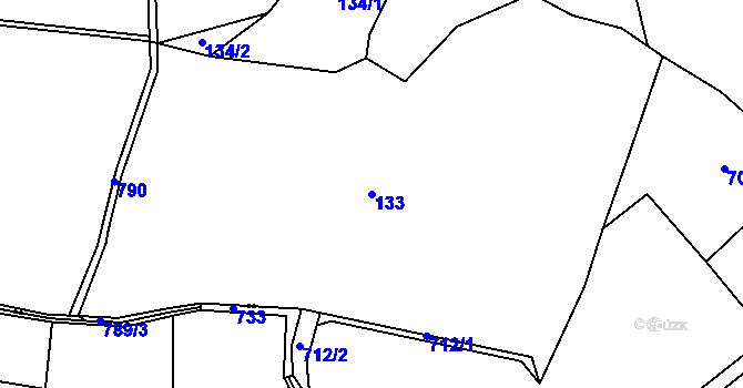 Parcela st. 133 v KÚ Lesní Albrechtice, Katastrální mapa