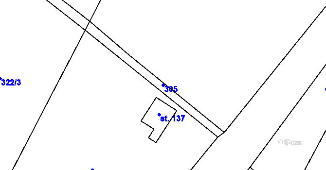 Parcela st. 305 v KÚ Lesní Albrechtice, Katastrální mapa