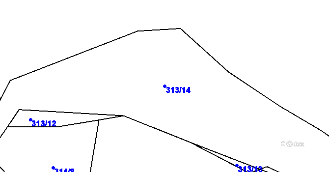 Parcela st. 313/14 v KÚ Lesní Albrechtice, Katastrální mapa