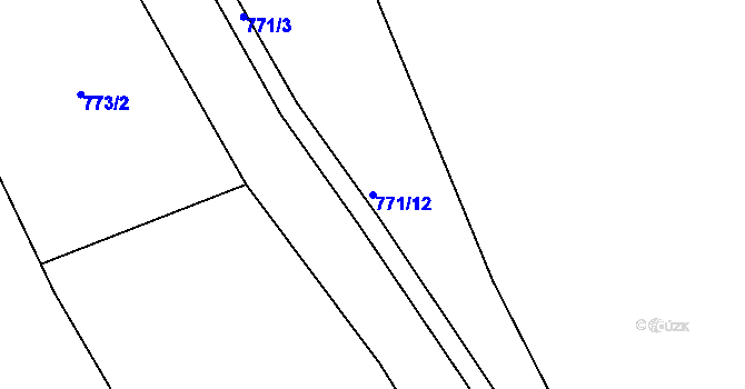 Parcela st. 771/12 v KÚ Lesní Albrechtice, Katastrální mapa