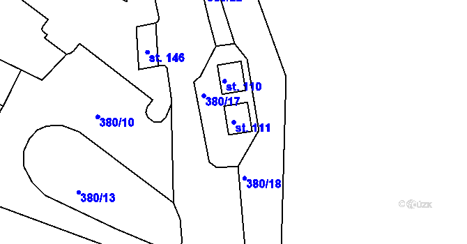 Parcela st. 111 v KÚ Lesní Hluboké, Katastrální mapa