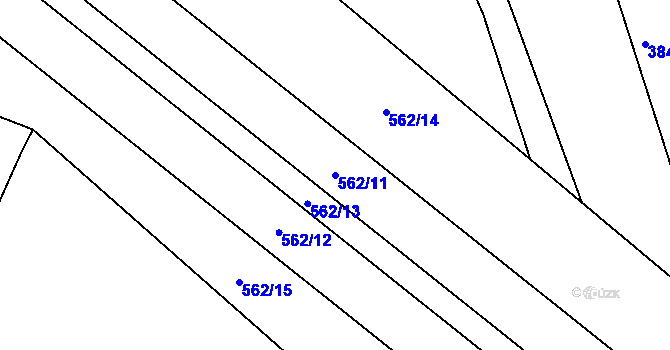 Parcela st. 562/11 v KÚ Lesní Hluboké, Katastrální mapa