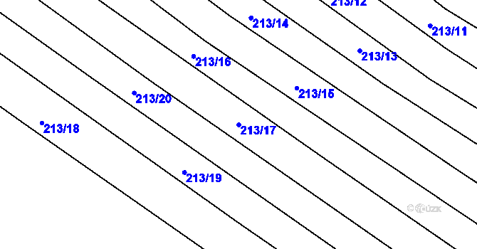 Parcela st. 213/17 v KÚ Lesní Hluboké, Katastrální mapa