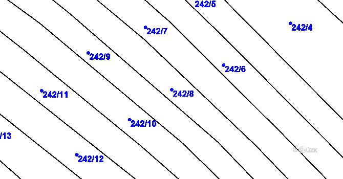 Parcela st. 242/8 v KÚ Lesní Hluboké, Katastrální mapa