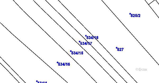 Parcela st. 534/17 v KÚ Lesní Hluboké, Katastrální mapa