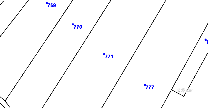 Parcela st. 771 v KÚ Lesní Jakubov, Katastrální mapa