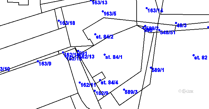 Parcela st. 84/1 v KÚ Lesnice, Katastrální mapa