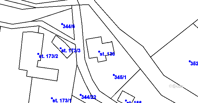 Parcela st. 136 v KÚ Lesnice, Katastrální mapa