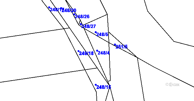 Parcela st. 248/4 v KÚ Lesnice, Katastrální mapa