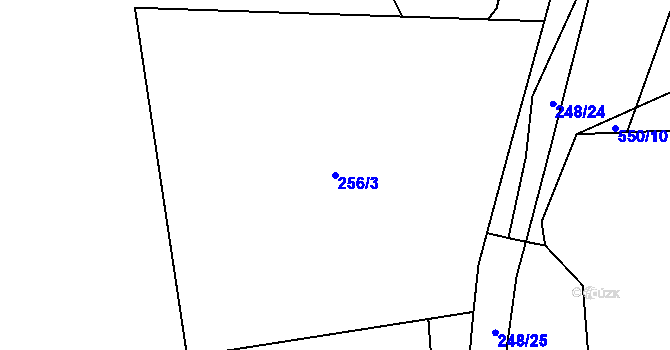 Parcela st. 256/3 v KÚ Lesnice, Katastrální mapa