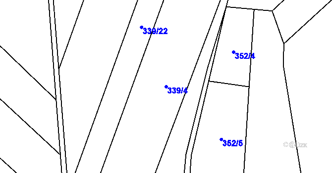 Parcela st. 339/4 v KÚ Lesnice, Katastrální mapa