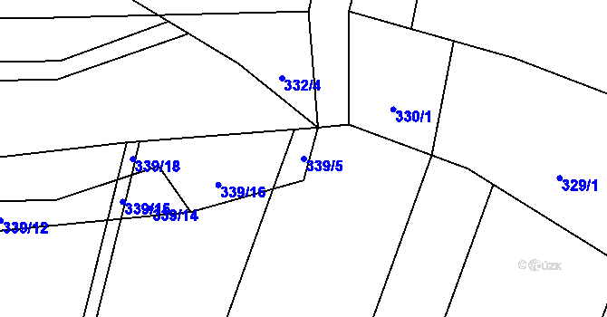 Parcela st. 339/5 v KÚ Lesnice, Katastrální mapa