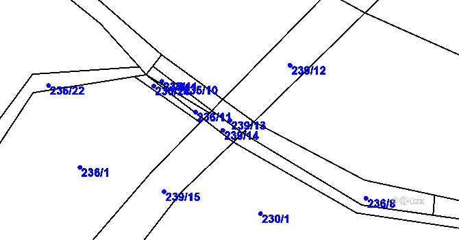Parcela st. 239/13 v KÚ Lesnice, Katastrální mapa