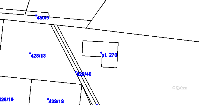 Parcela st. 270 v KÚ Lesnice, Katastrální mapa