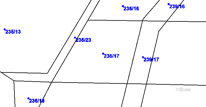 Parcela st. 236/17 v KÚ Lesnice, Katastrální mapa