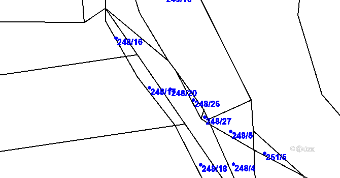 Parcela st. 248/20 v KÚ Lesnice, Katastrální mapa