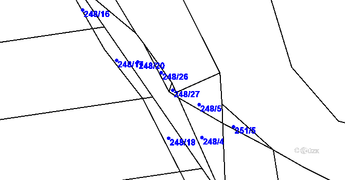 Parcela st. 248/27 v KÚ Lesnice, Katastrální mapa