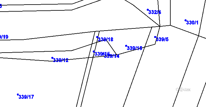 Parcela st. 339/14 v KÚ Lesnice, Katastrální mapa