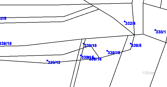 Parcela st. 339/18 v KÚ Lesnice, Katastrální mapa