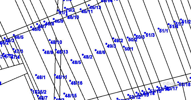Parcela st. 48/6 v KÚ Lesonice u Moravského Krumlova, Katastrální mapa