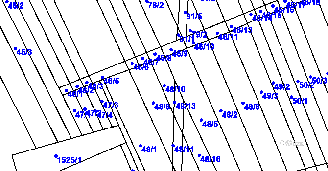 Parcela st. 48/10 v KÚ Lesonice u Moravského Krumlova, Katastrální mapa