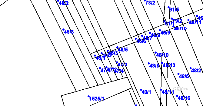 Parcela st. 46/2 v KÚ Lesonice u Moravského Krumlova, Katastrální mapa