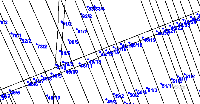 Parcela st. 46/14 v KÚ Lesonice u Moravského Krumlova, Katastrální mapa