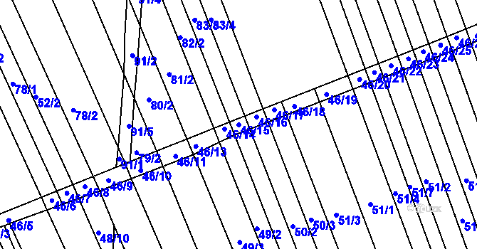 Parcela st. 46/15 v KÚ Lesonice u Moravského Krumlova, Katastrální mapa