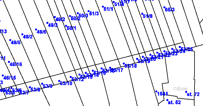 Parcela st. 50/4 v KÚ Lesonice u Moravského Krumlova, Katastrální mapa