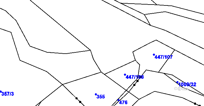Parcela st. 447/24 v KÚ Lesoňovice, Katastrální mapa