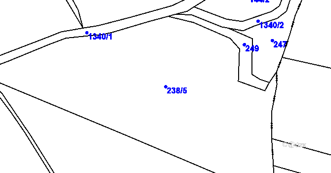 Parcela st. 238/5 v KÚ Domaslav, Katastrální mapa