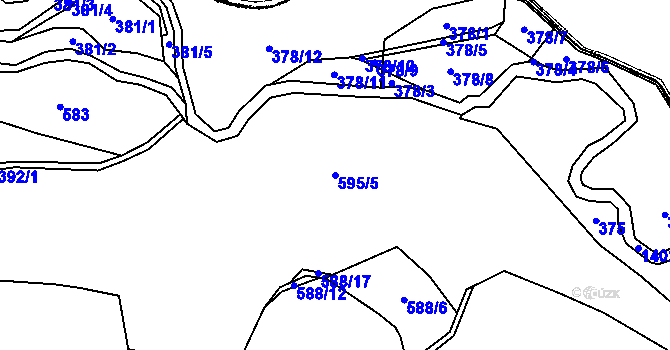 Parcela st. 595/5 v KÚ Domaslav, Katastrální mapa