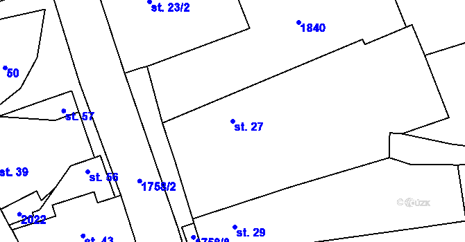 Parcela st. 27 v KÚ Hanov u Lestkova, Katastrální mapa
