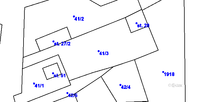 Parcela st. 41/3 v KÚ Vysoké Jamné, Katastrální mapa