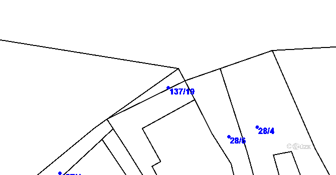 Parcela st. 137/19 v KÚ Vysoké Jamné, Katastrální mapa