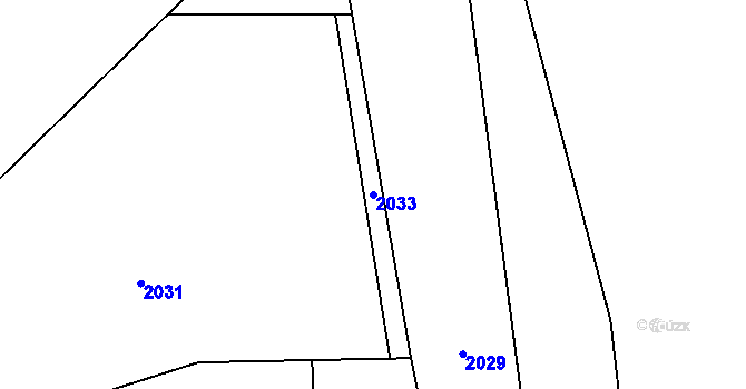 Parcela st. 2033 v KÚ Vysoké Jamné, Katastrální mapa