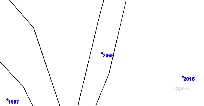 Parcela st. 2069 v KÚ Vysoké Jamné, Katastrální mapa