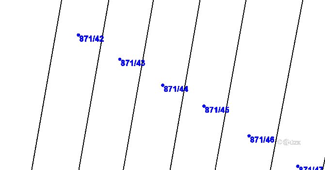 Parcela st. 871/44 v KÚ Břežany u Lešan, Katastrální mapa