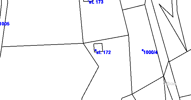 Parcela st. 172 v KÚ Lešany nad Sázavou, Katastrální mapa