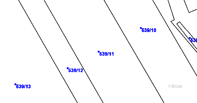 Parcela st. 539/11 v KÚ Lešany nad Sázavou, Katastrální mapa